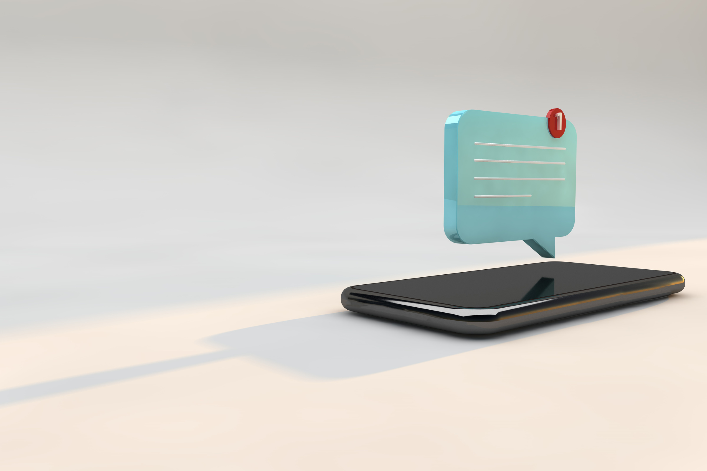 Message notification concept 3D