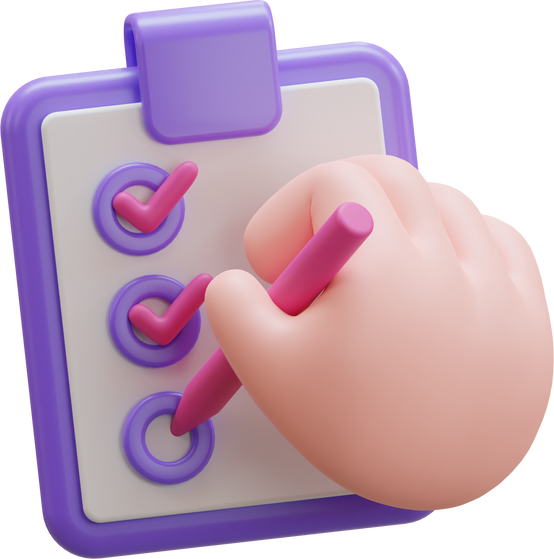 3D Checklist Hand Gesture